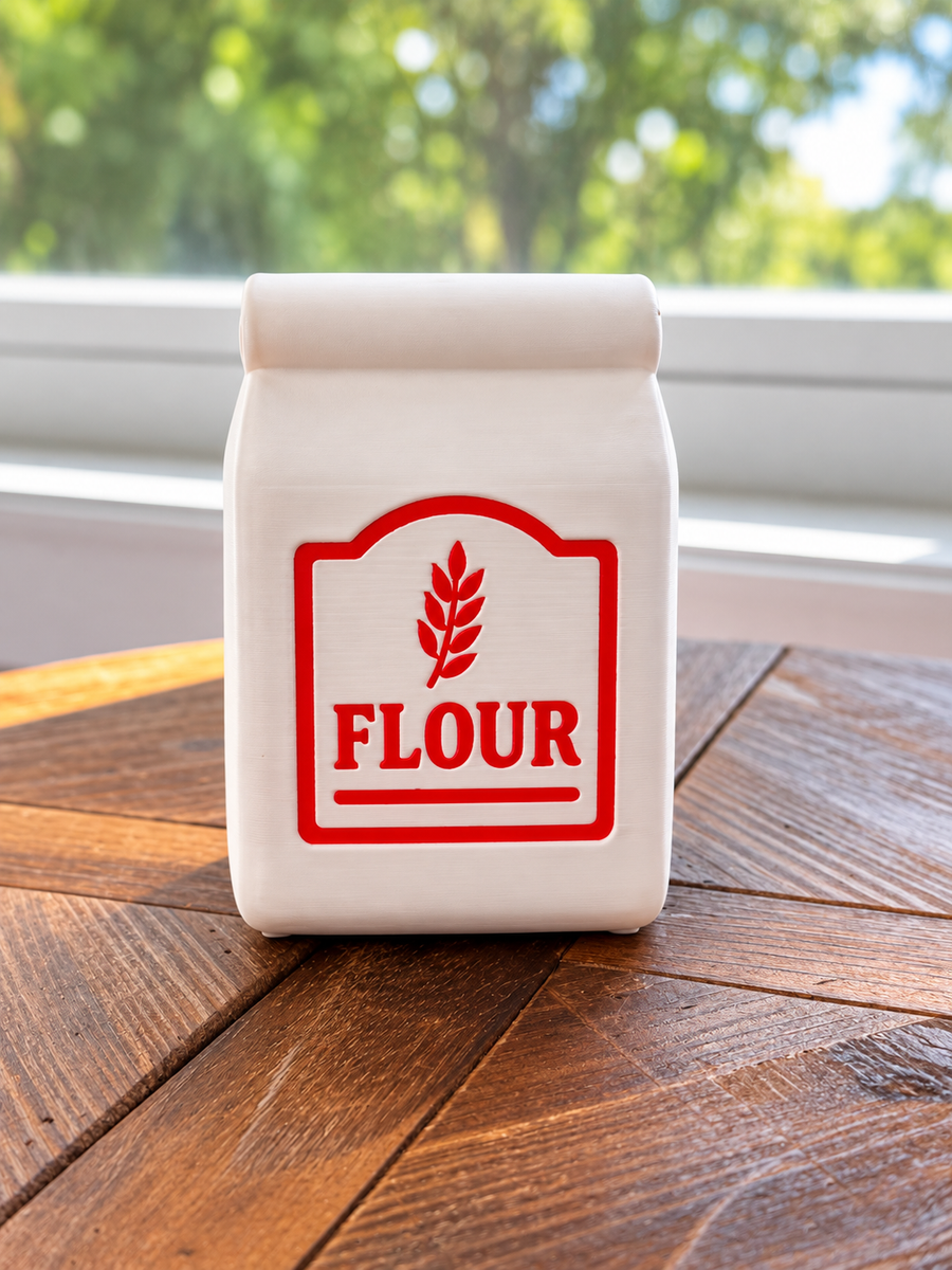 3D printed pretend flour bag