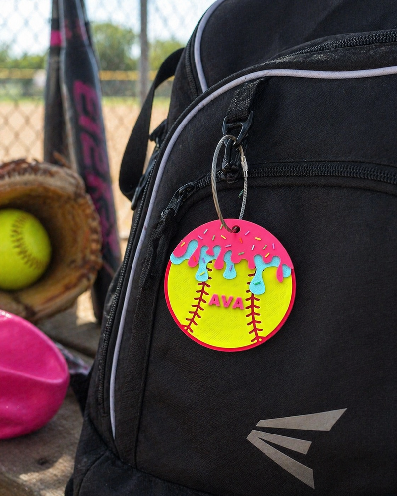 Softball Double Drip Bag Tag