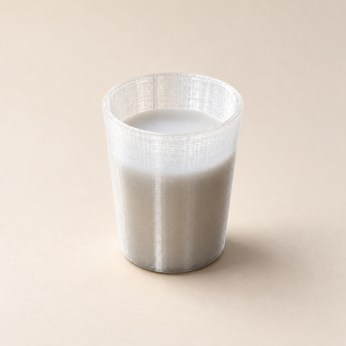 3D printed pretend glass of milk