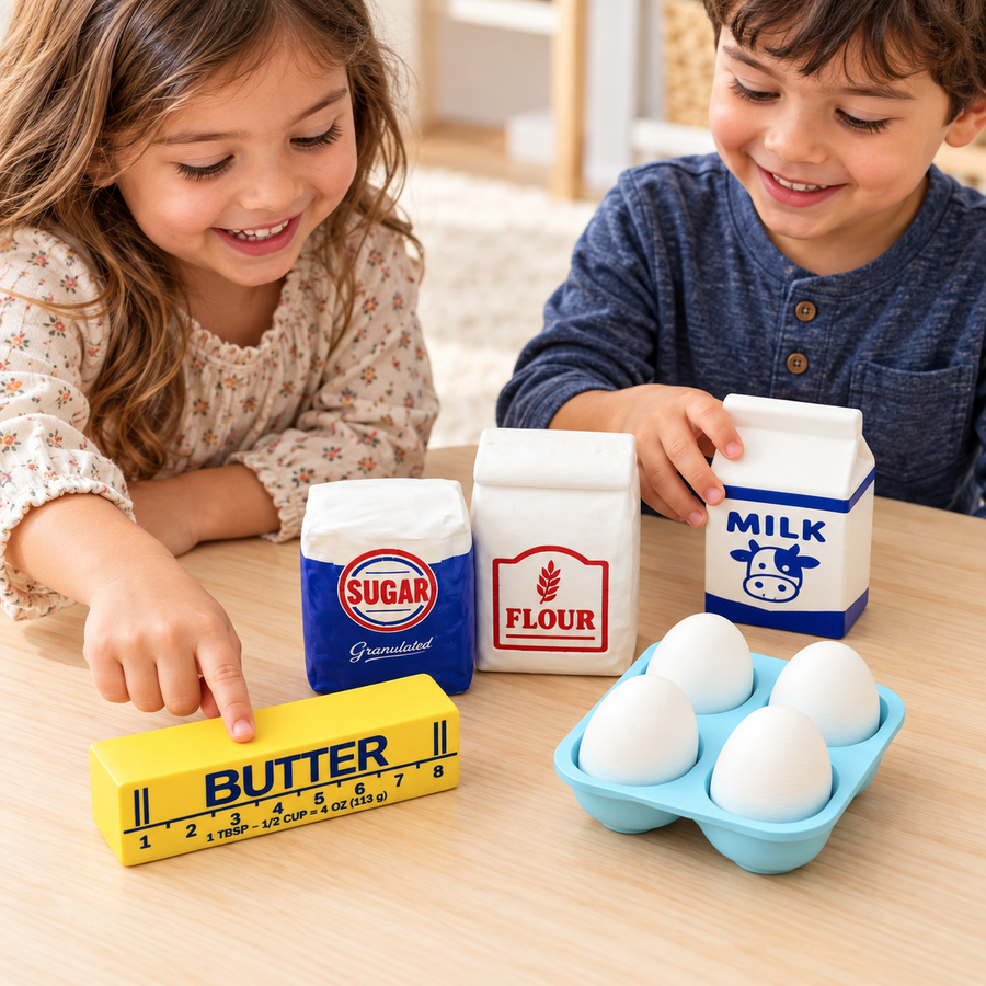 3D printed pretend baking ingredient set for kids
