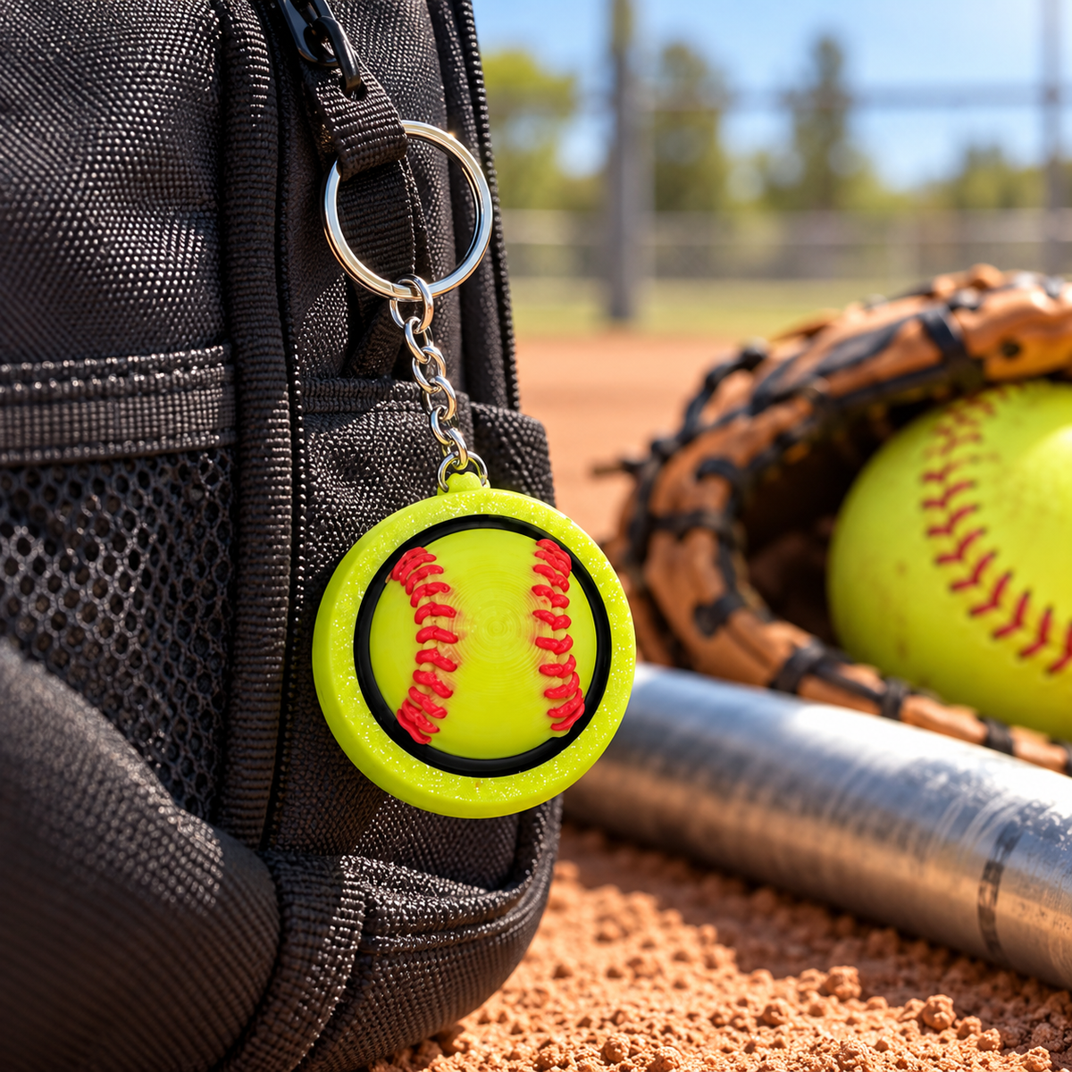 Alternate view of 3D printed softball spinner fidget