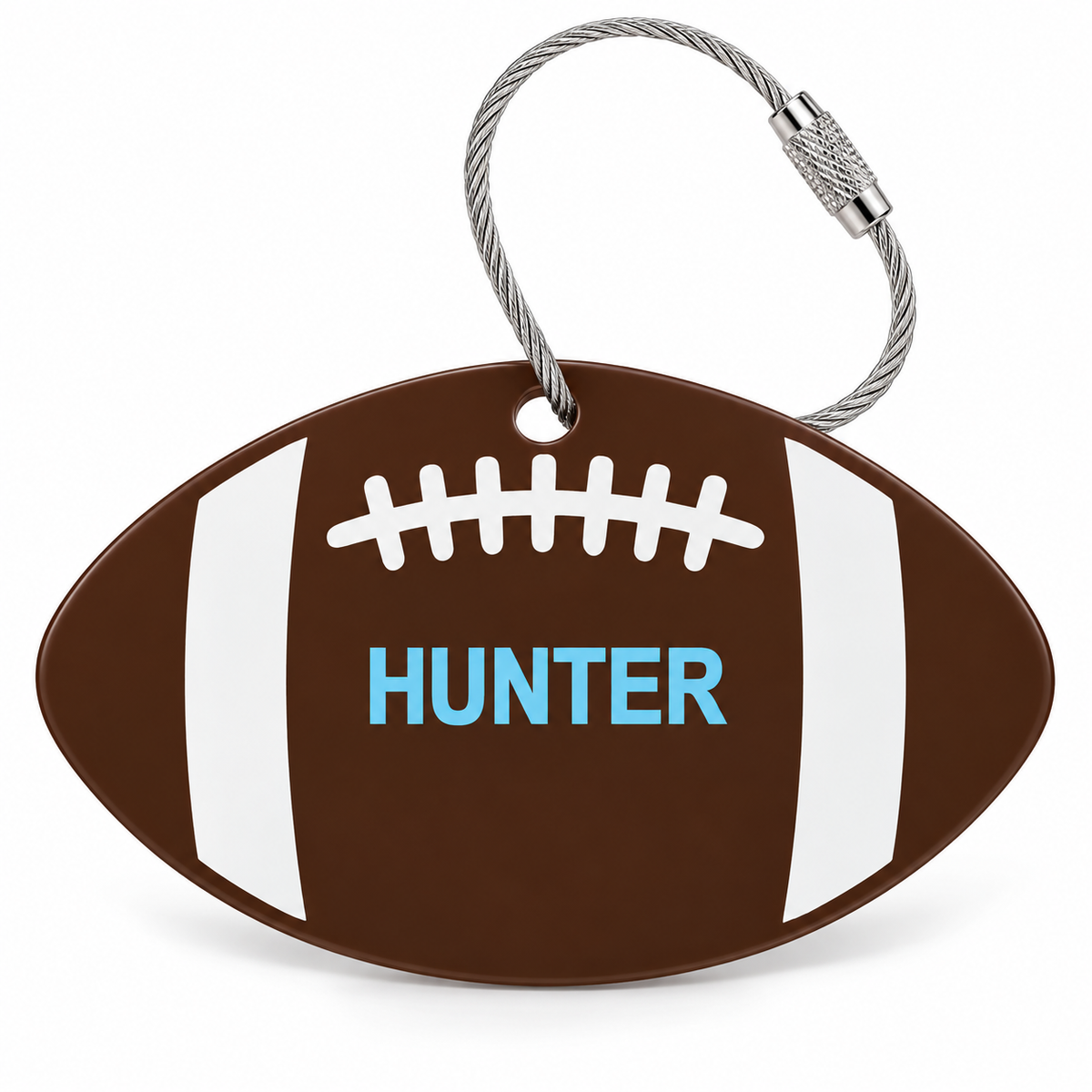 3D printed football bag tag with custom name and number