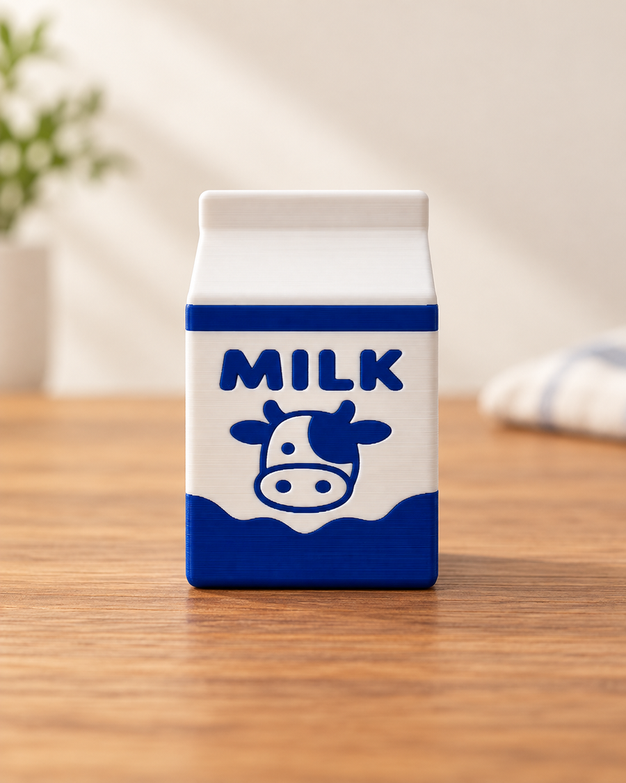 3D printed pretend milk carton